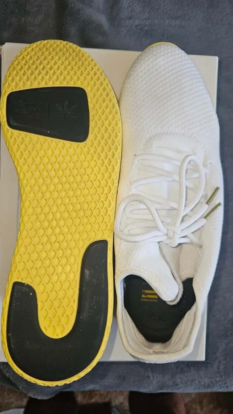 Adidas x Pharrell Williams Tennis Hu Sneakers (BY2674) White/Yellow